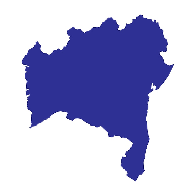Mapa de silueta del estado de Bahia desde Brasil