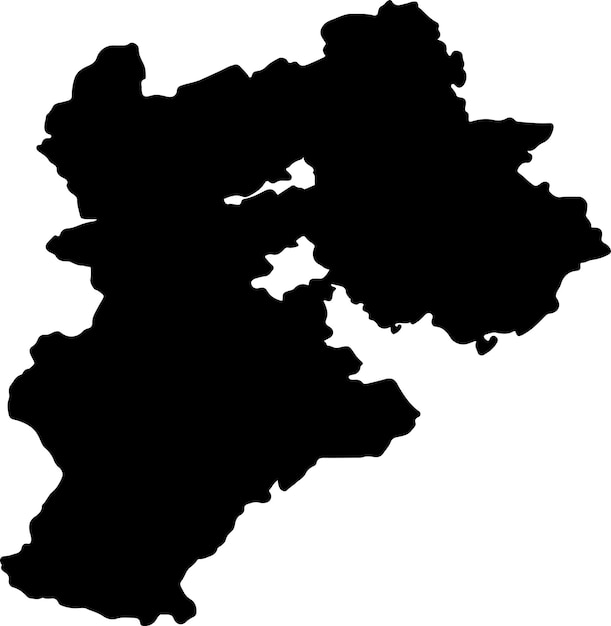 Mapa de silueta de Hebei, China