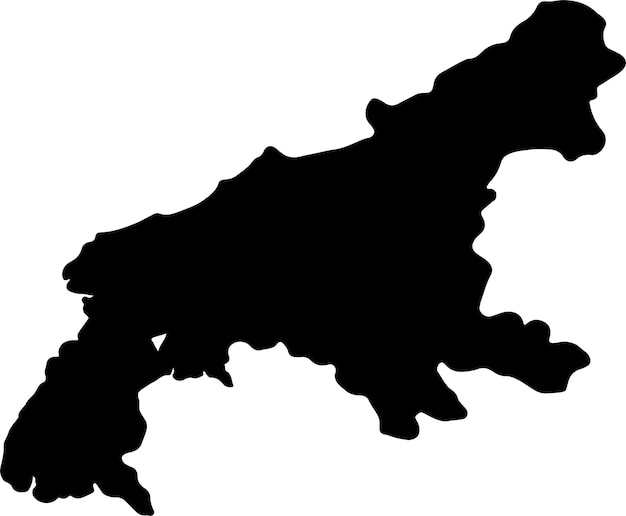 Mapa en silueta de Pyongannamdo, Corea del Norte