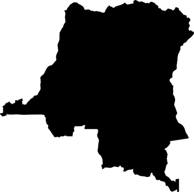 Mapa de silueta de la República Democrática del Congo