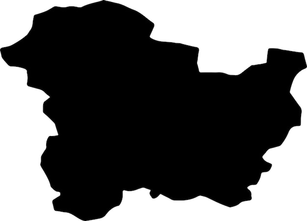 Mapa de la silueta de Targovishte, en Bulgaria