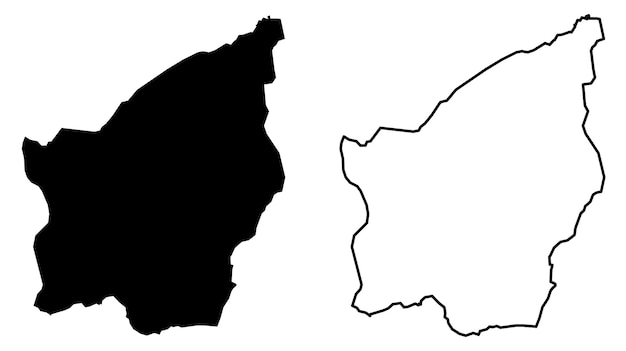 Mapa simple (solo esquinas afiladas) - Dibujo vectorial de la República de San Marino. Proyección de Mercator. Versión rellena y delineada.