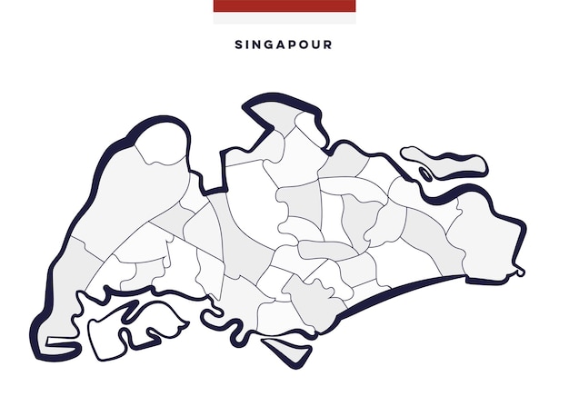 Vector mapa de singapur asia