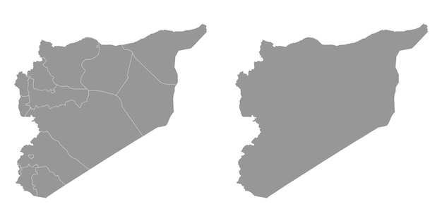 Mapa de Siria con divisiones administrativas Ilustración vectorial