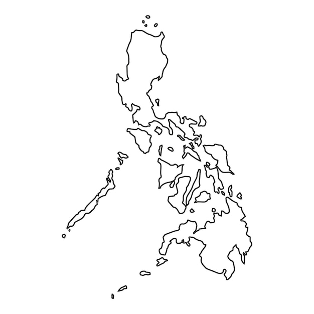 Mapa sólido del contorno de Filipinas en formato vectorial