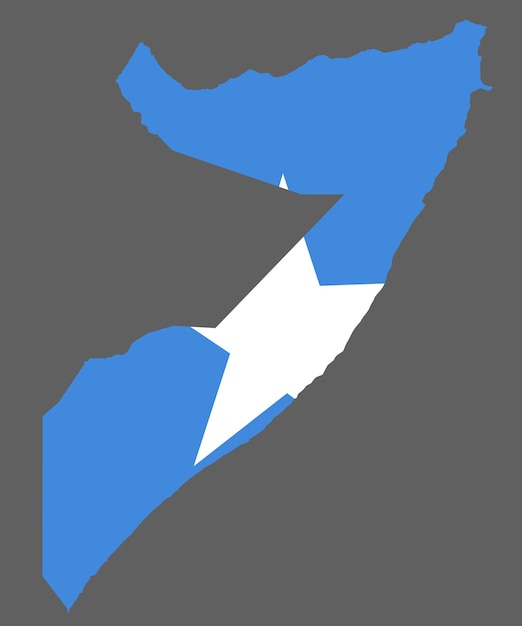 Mapa de somalia con cartografía africana de bandera