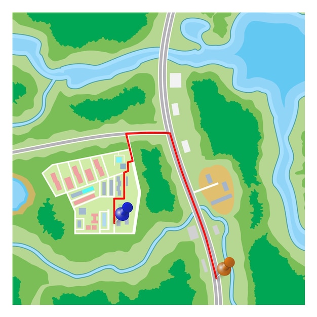 Mapa suburbano de la ciudad abstracta