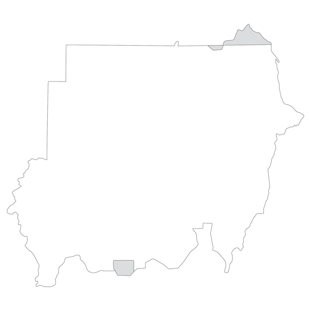 Mapa de Sudán El mapa de Sudán en color blanco