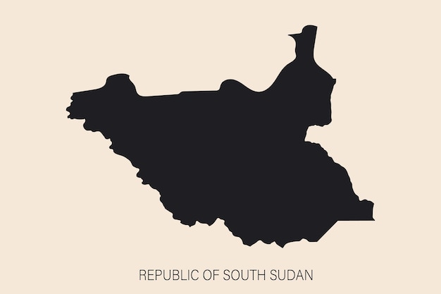 Mapa de Sudán del Sur muy detallado con bordes aislados en el fondo Estilo plano