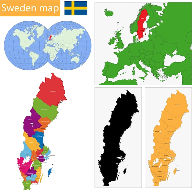 Mapa de Suecia