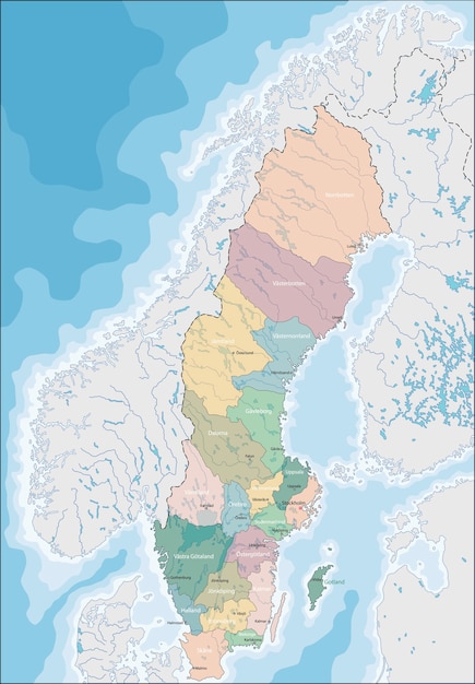 Mapa de Suecia