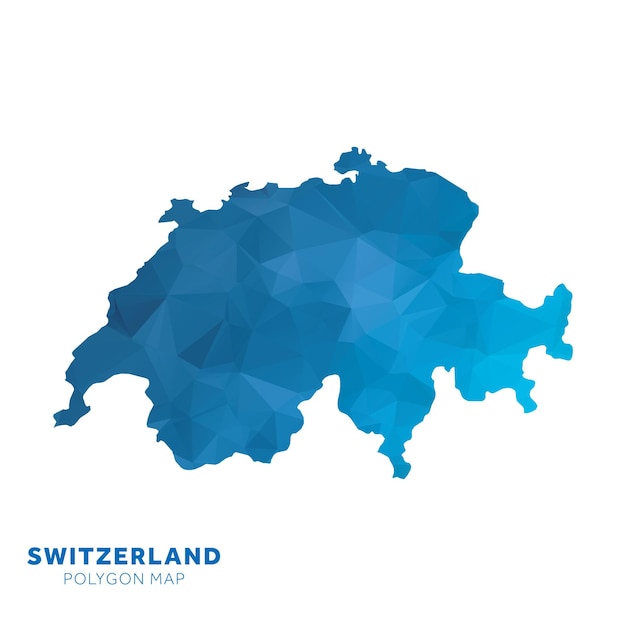 Mapa de Suiza Mapa de polígonos geométricos azules