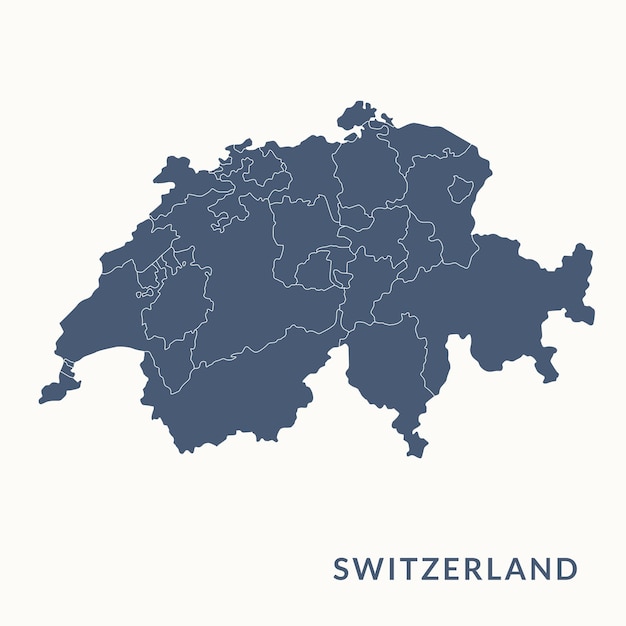 Mapa de suiza. suiza mapa ilustración vectorial.