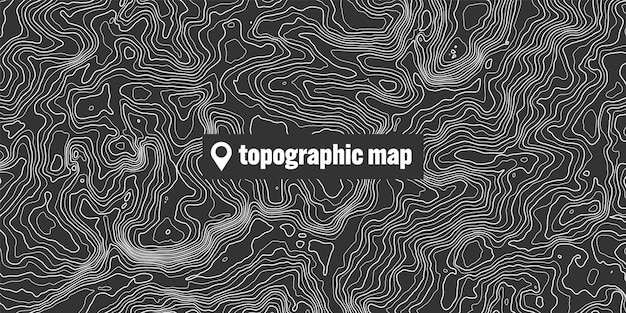 Mapa superior con líneas de contorno relieve de cuadrícula de terreno geográfico altura elevación camino de tierra