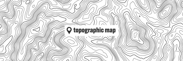 Mapa superior con líneas de contorno relieve de cuadrícula de terreno geográfico altura elevación camino de tierra