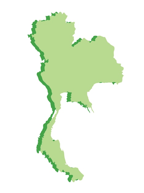 Vector el mapa de tailandia es un mapa 3d en color.