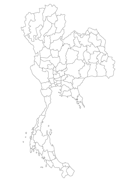 Vector el mapa de tailandia incluye regiones