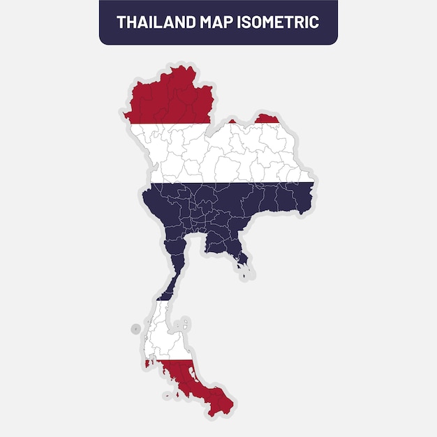 Mapa de Tailandia con mapa en color