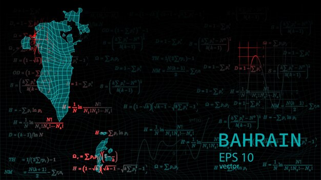 Mapa de tecnología de conexión de Bahréin fondo de sitio web moderno futurista o portada