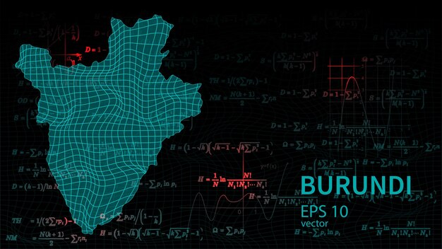 Mapa tecnológico de la conexión de Burundi sitio web moderno futurista fondo o página de portada