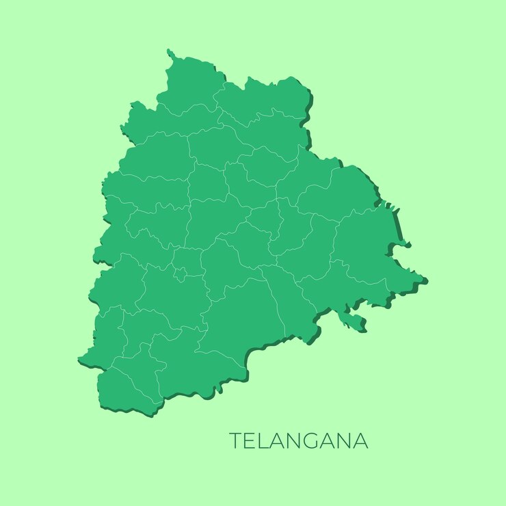 El mapa de Telangana