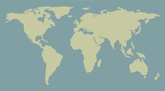 Mapa terrestre plano simplificado Color illustrationx9xA