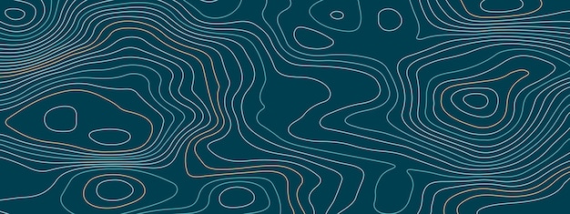 El mapa topográfico azul estilizado con líneas y círculos de fondo Mapa de contornos topográficos