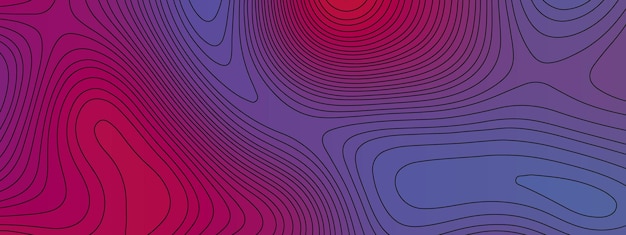 El mapa topográfico estilizado colorido con líneas y círculos de fondo Mapa de contornos topográficos
