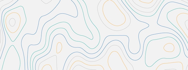 El mapa topográfico estilizado colorido con líneas y círculos de fondo Mapa topográfico abstracto