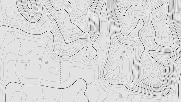 Mapa topográfico de formas de corte de papel abstracto sobre fondo blanco mapa topográfico líneas de elevación contorno vecto