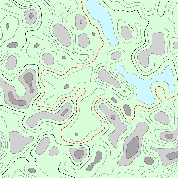 Mapa topográfico militar la base geográfica del relieve mapa de contorno el terreno de las operaciones militares el paisaje de la zona ilustración vectorial