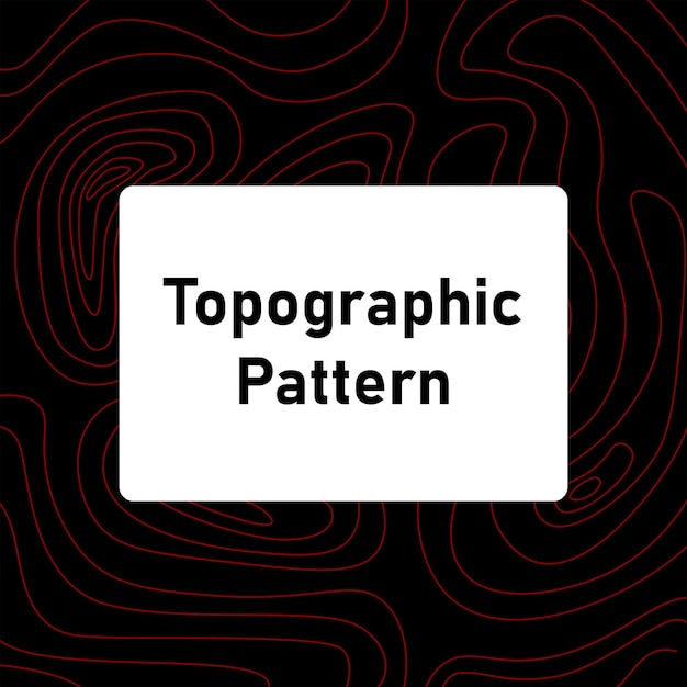 Vector mapa topográfico rojo de patrones sin fisuras en fondo negro