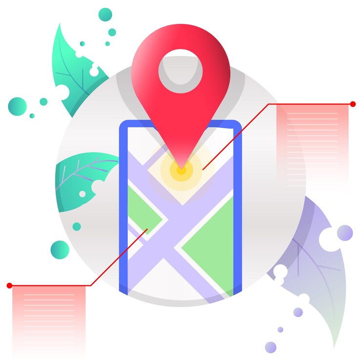 mapa y ubicación, iconos vectoriales de ilustración de navegación