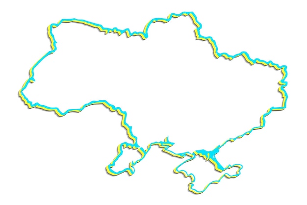 Mapa de Ucrania sobre un fondo blanco 2