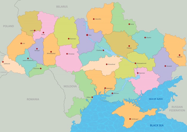 Mapa de Ucrania