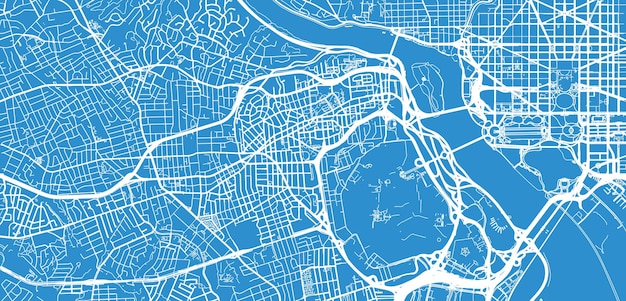 Vector mapa urbano vectorial de la ciudad de arlington, texas, estados unidos de américa