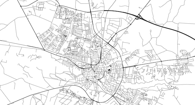 Mapa urbano vectorial de la ciudad de Holstebro Dinamarca