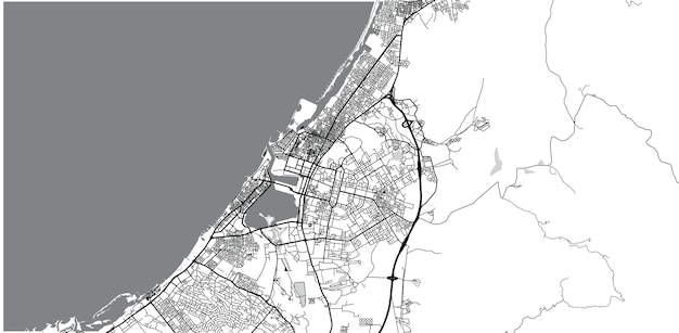 Mapa urbano vectorial de la ciudad de ras alkhaimah emiratos árabes unidos