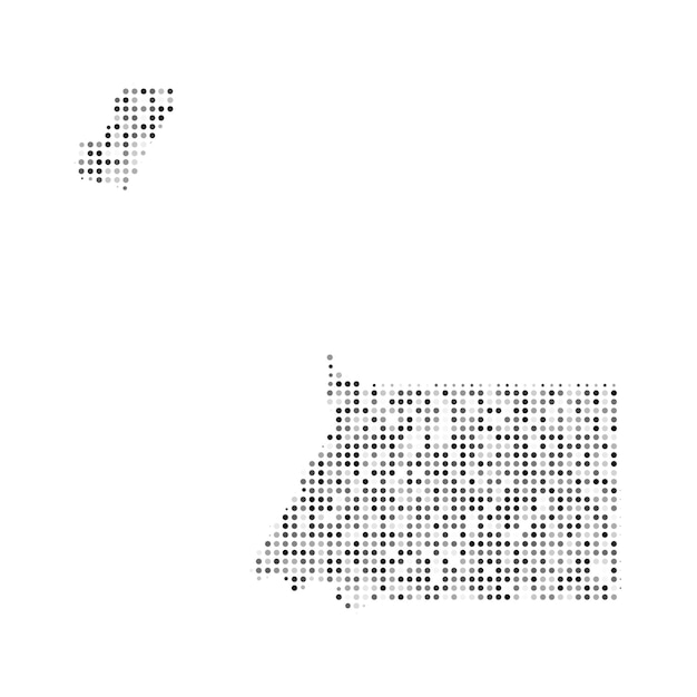 Mapa de vector de efecto de semitono blanco y negro punteado abstracto de guinea ecuatorial mapa de país ilustración de vector de diseño punteado digital