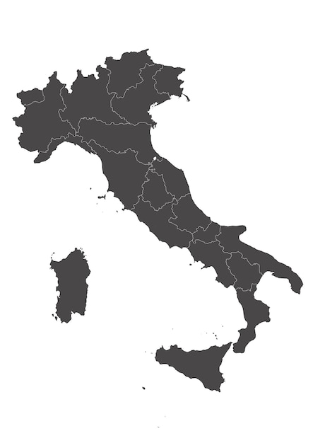 Mapa del vector de Italia con provincias