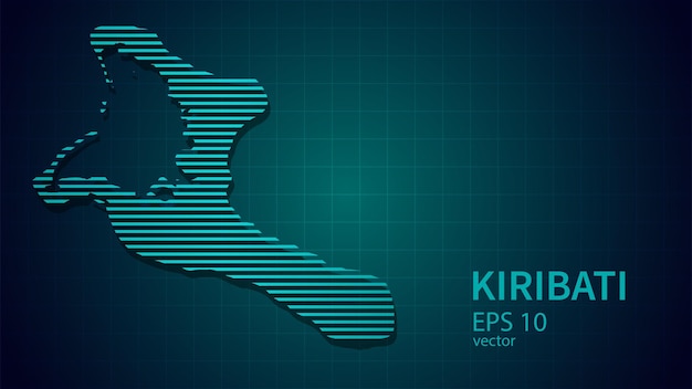 Mapa de vectores de tecnología de fondo o portada de sitio web moderno futurista de kiribati