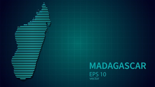 Mapa de vectores de tecnología de fondo o portada del sitio web moderno futurista de Madagascar