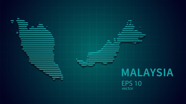 Mapa de vectores de tecnología de fondo o portada de sitio web moderno futurista de Malasia