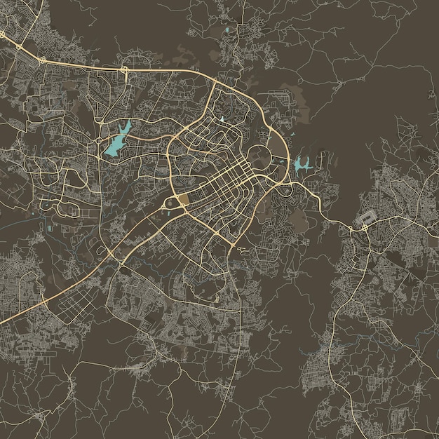 Vector mapa vectorial de abuya nigeria