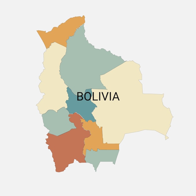 Mapa vectorial de Bolivia con divisiones administrativas