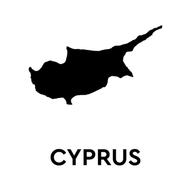 Mapa vectorial Chipre Ilustración vectorial aislada Negro sobre fondo blanco Ilustración EPS