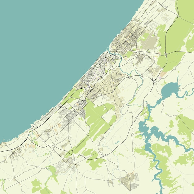 Mapa vectorial de la ciudad de Rabat Marruecos