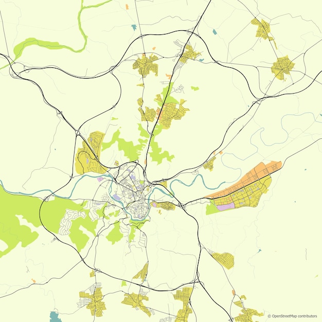 Vector mapa vectorial de la ciudad de toledo españa