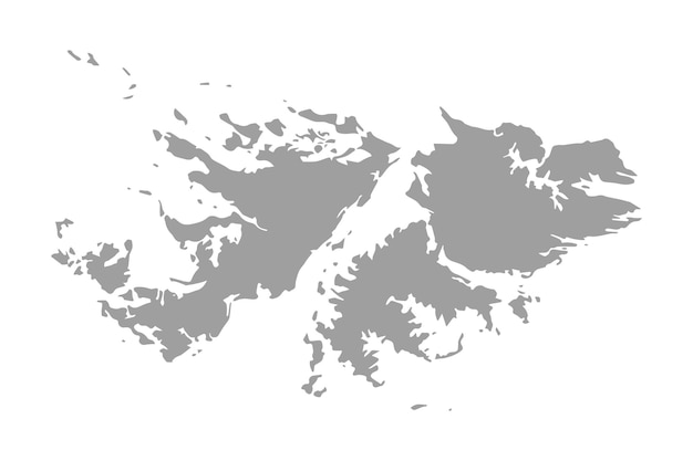 Vector mapa vectorial detallado alto de las islas malvinas con pasadores de navegación