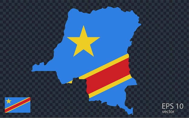 Mapa vectorial de Dr Congo Diseño vectorial aislado en fondo gris